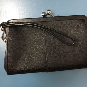 Authentic Coach Black Wristlet